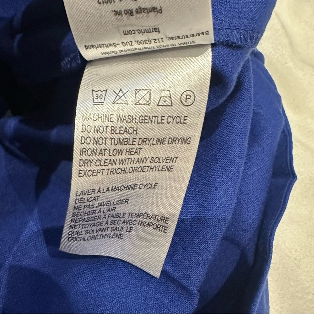 Farm Rio One Shoulder Blue Leaf Maxi Dress Small New with Tag - Picture 15 of 16